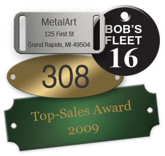 Metal Shape Engraved Tags