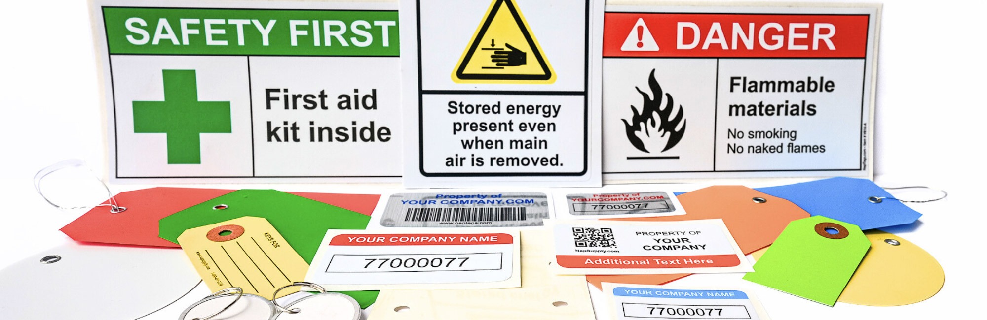 Order Vinyl and Paper Tags for Commercial and Industrial Applications, In Stock or Custom Printed - NapTags.com